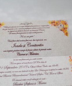 Invitație de nuntă Leaf and Happiness